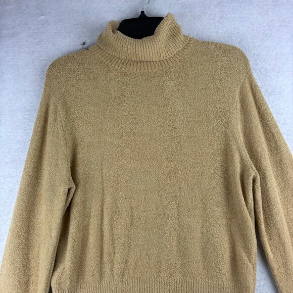 Apt9 Long Sleeve Turtleneck Sweater Womens Large Nylon Metallic Soft Camel Nubby - Picture 4 of 12